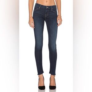 Mother The Looker Ankle Fray No Play Distressed Skinny Jeans
